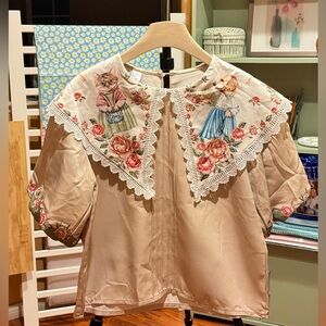 Floral Embroidered Women's Top